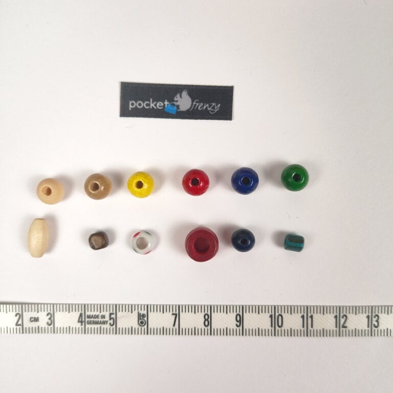 Painted wooden beads for drawstring closures