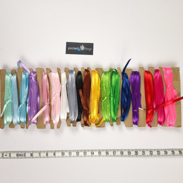 Satin ribbons for drawstring closure